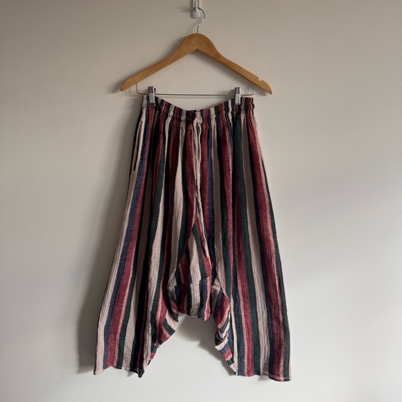 LOEWE | Runway Striped Drop-Crotch Striped Cotton Cottage-Core Pants ~ Large - Picture 2 of 10